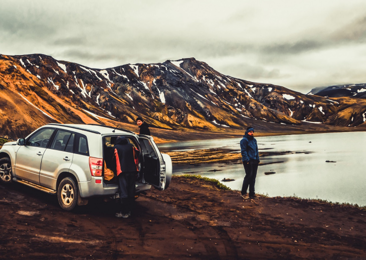 car in Landmannalaugar Iceland