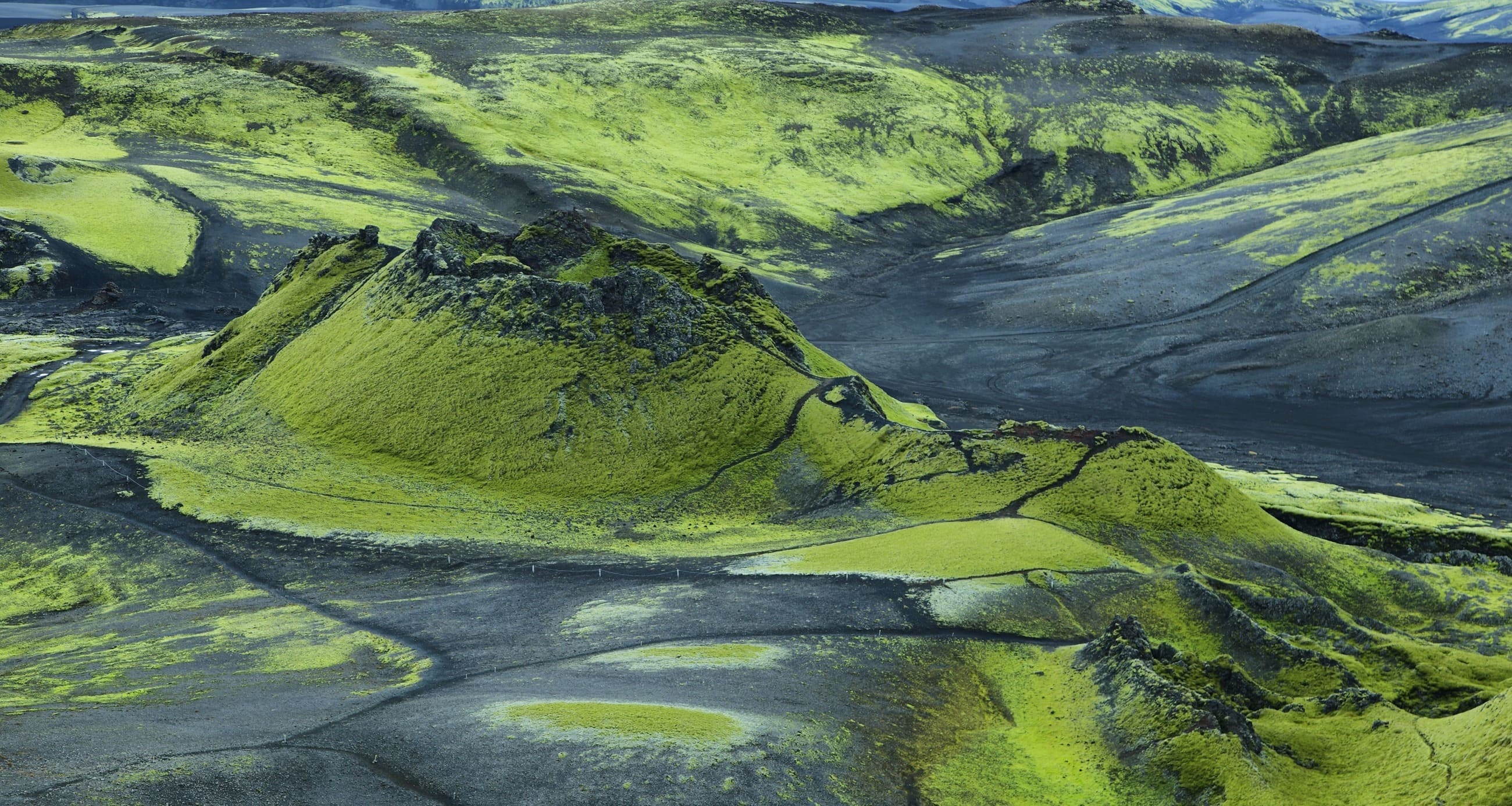 Golden Circle Iceland - Volcanic landscape in Lakagigar, Iceland highlands