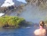 iceland hot springs - Girl enjoying bathing in a lagoon