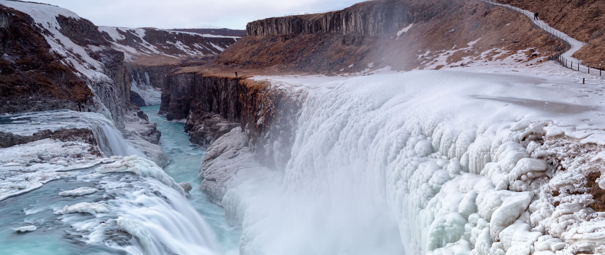 Gullfoss waterfall, canyon of the Hvita river