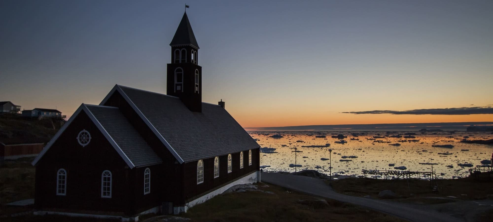 sunset landscape iceland